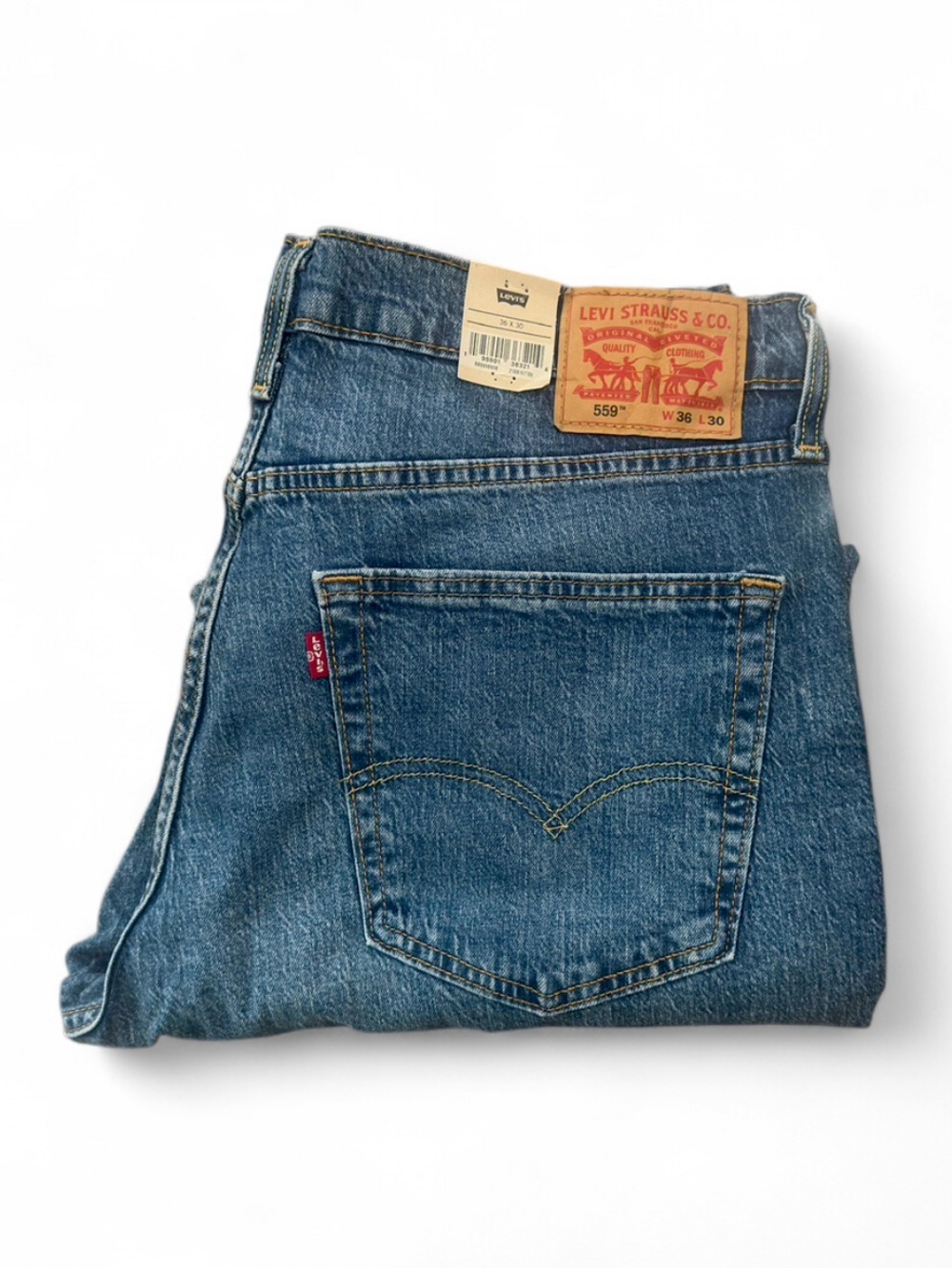 Levi’s 559 Men’s Relaxed Straight Fit Stretch Denim Jeans Size W36 x L30 - Picture 6 of 7